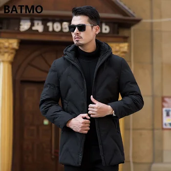 

Batmo 2018 new arrival high quality white duck down hooded jackets men,men's winter parkas,plus-size M-4XL 8823