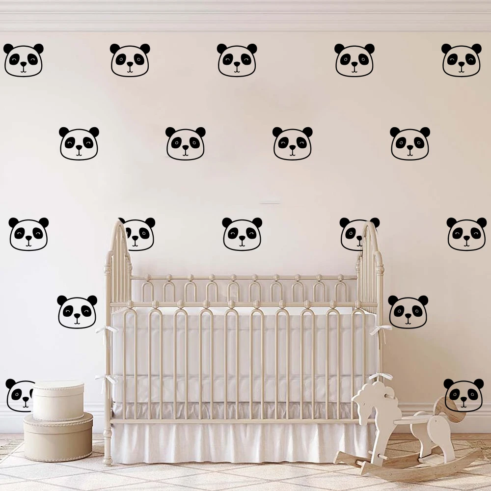

Panda Face Wall Decal Baby Nursery Kids Room Bear Panda Animal Pet Jungle Wall Sticker Bedroom School Vinyl Home Decor Art