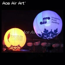 Красочный Печатный рекламный надувной светодиодный светильник круглый шар, 1,2 м диаметр Висячие Клубные украшения для вечерние, для мероприятий