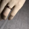 Tibetan Hand Beaten Solid Copper Ring Hammered Vintage Process Black Smithed Size Adjustable Retro Punk Street for Men Women 5