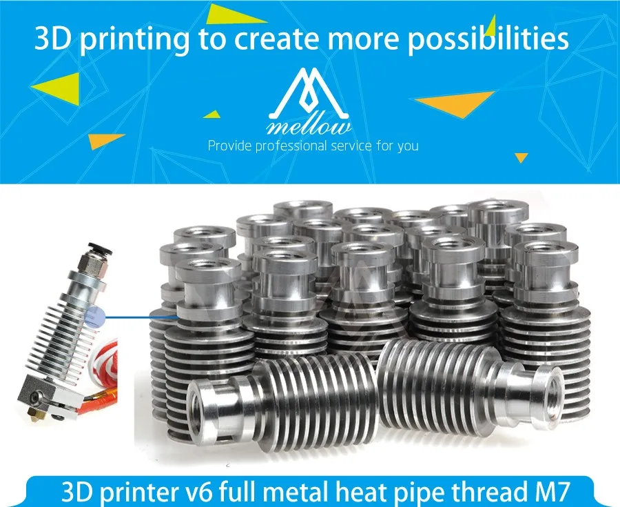 Хит! E3D v6 полностью Металлическая тепловая труба резьба M7/3D принтер J-head hotend V6 RepRap bowden экструдер прямой нити подачи 1,75 мм/3,0 мм