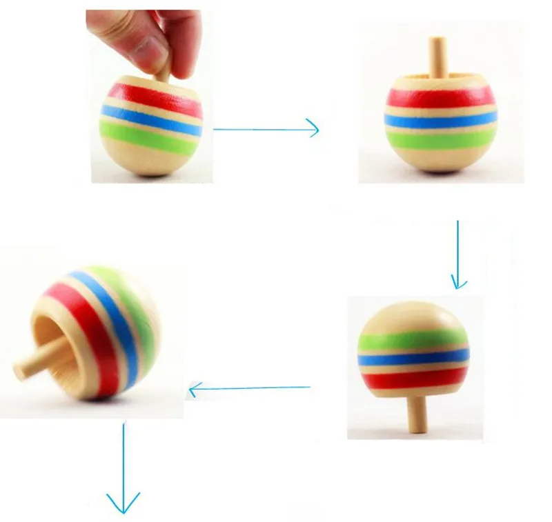3 шт./компл. деревянные игрушки обратный гироскопа красочные Прядильный механизм обучения Развивающие вращающийся Классические игрушки