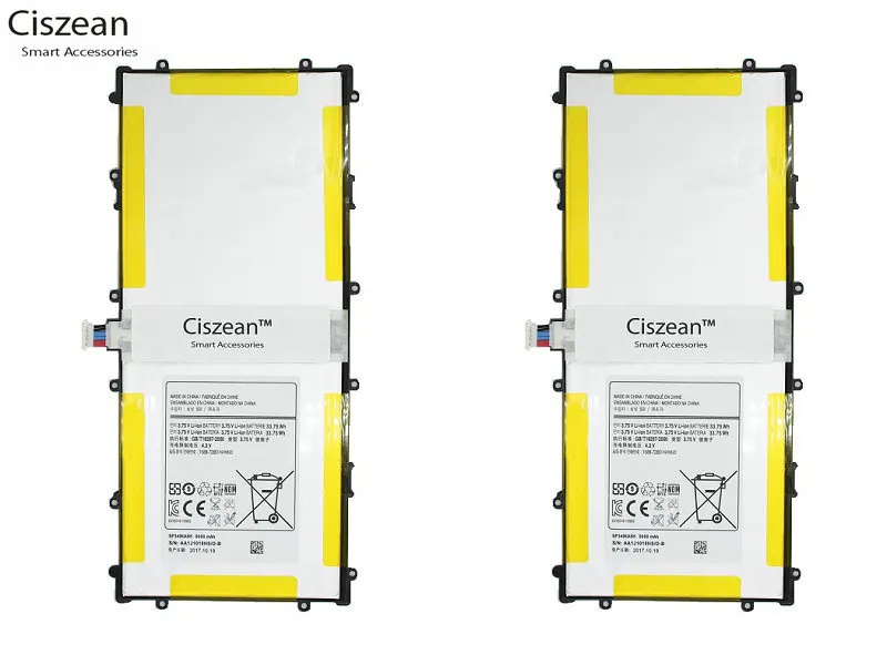 Ciszean 2x 3.75V 9000mAh P8110 SP3496A8H Battery For Samsung Google