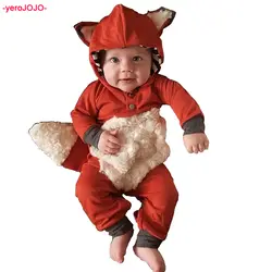 Bbay животных ползунки для 0-18 м из хлопка для новорожденных Для маленьких мальчиков Спортивный костюм для девочек мальчиков комбинезон