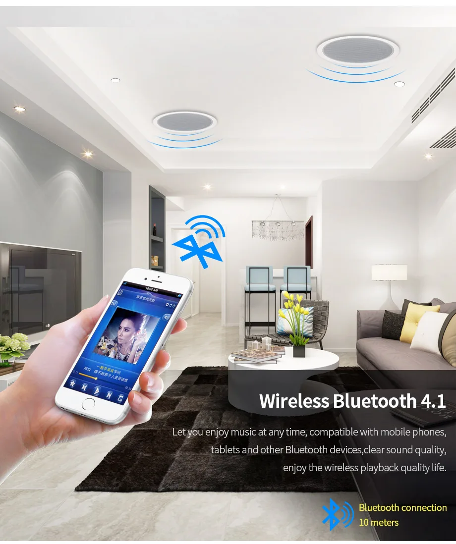 Oupushi Бестселлер Bluetooth потолочный динамик для домашнего кинотеатра фоновая музыка с хорошим качеством