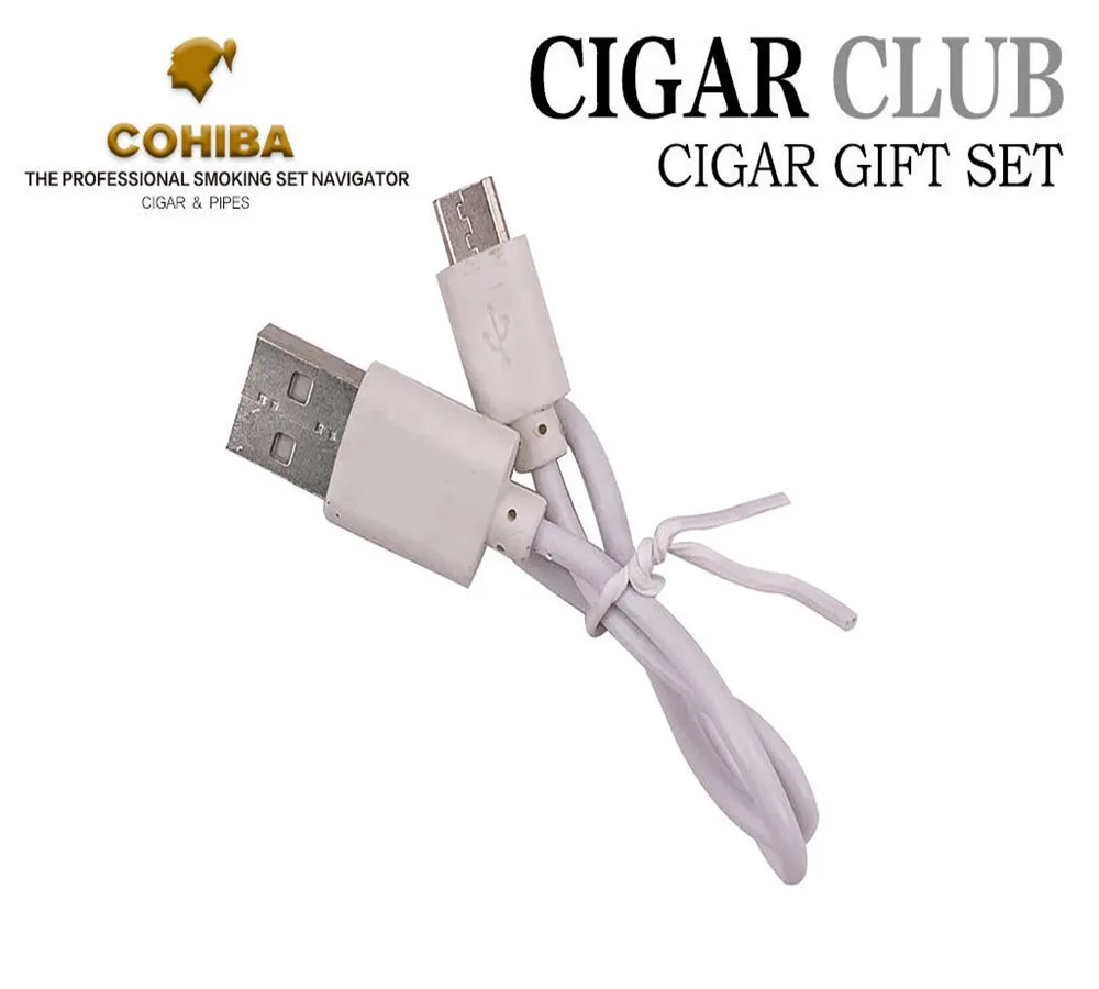 COHIBA сигара USB Зажигалка резак инструменты отверстие открывалка сигарета Металл многоразового бутан газ 3 фонарь Jet пламя удар подарочная коробка