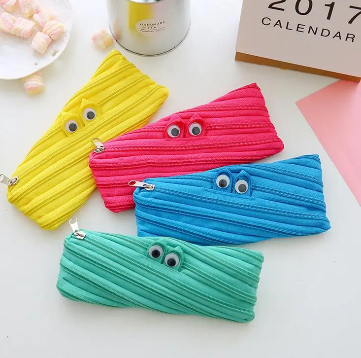 حار بيع الوحش عيون المدرسة حقيبة أقلام رصاص قلم رصاص الحقيبة سستة المحمولة التجميل أكياس مكتب القرطاسية قماش مقلمة