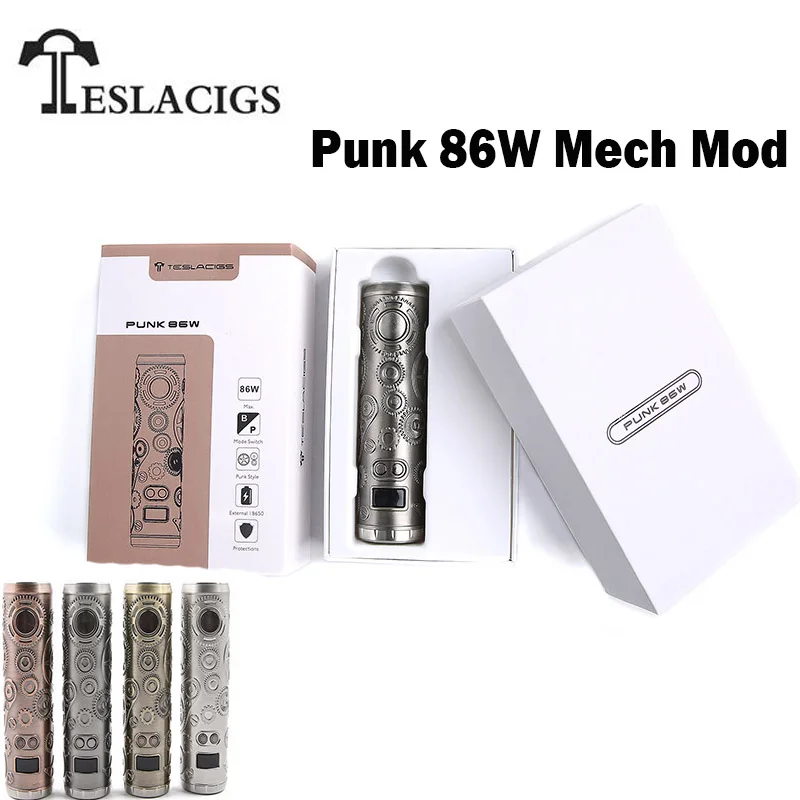 

Original Tesla Punk 86W Mech Mod Teslacigs Max 86W Powered By 18650 Battery Punk Style Vape Vaporizer