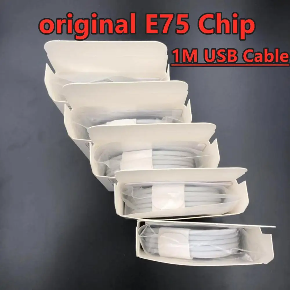 

1Pcs/ 100% Original 1m/3ft E75 Chip OD:3.0mm Data USB charger Cable for Foxconn 5 6 7 8 X XS XR cable With retail packaging