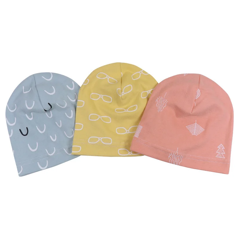 Прелестный пуловер шапки тонкие секционные монолайер чистые хлопковые детские головные уборы детские шапки возраст от 0 до 2 лет