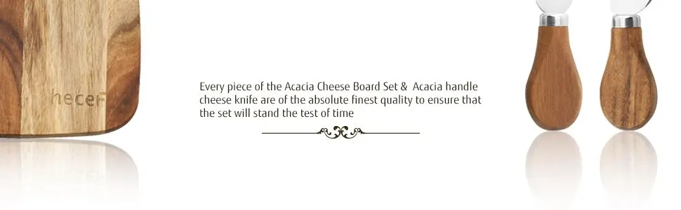 Hecef доска для сыра 3 шт набор, акация деревянная тарелка для сыра и нож для сыра и вилка для сыра