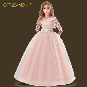 

Formal Kids Voile Lace Flower Wedding Dresses Children's Wear Child Girl Clothes Teenage Girls Party Prom New Feeling Clothing