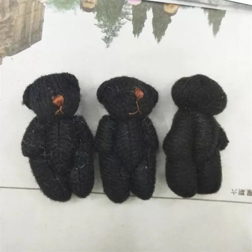 

100pieces/lot 4 cm mini plush joints of bear joints widgets Kung fu dolls black and white pendant