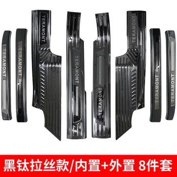 

For Volkswagen TERAMONT 2016-2019 car Rear Bumper Protector Sill Trunk Tread Plate Trim Scuff Plate/Door Sill car accessories