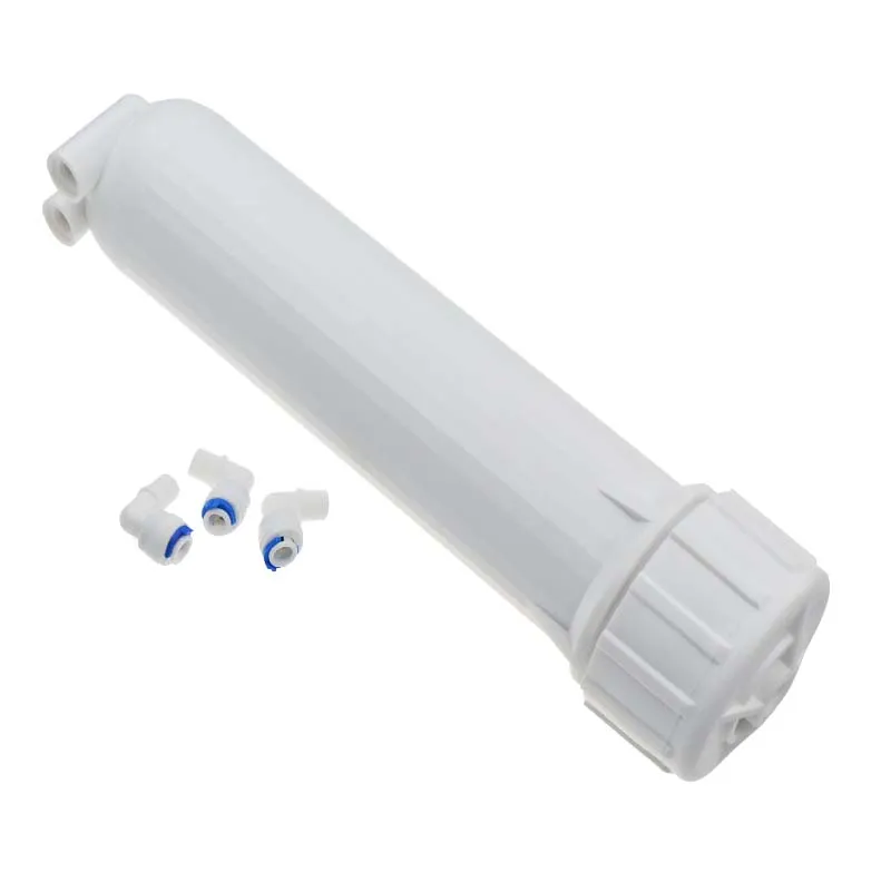 

50/75GPD RO Membrane Shell Reverse Osmosis Housing Standard Size Cartridge Water Filter Connector with 3 Pcs Elbow