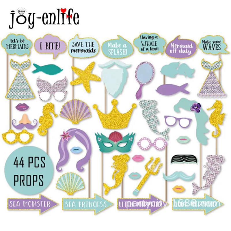 44pc Mermaid Party Decoration Photoprops Summer Under Sea Party