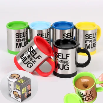 

Creative Coffee Mug 350ml Stainless Steel Lazy Self Stirring Mug With Lid Electric Auto Mixing Tea Milk Coffee Drinkware