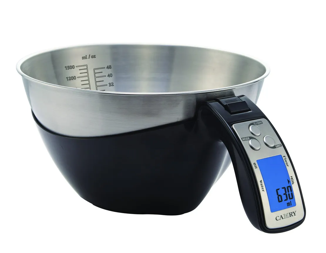 Black Kitchen Scale with Bowl