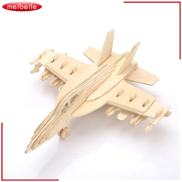 New Child 3D Wooden Airplane Model Woodcraft Construction Kit Puzzle