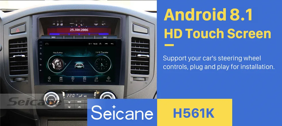 Top Seicane Car Radio For Mitsubishi PAJERO V97/V93 2006 2007 2008 2009 2010 2011-2013 Android 8.1 9 inch 2Din GPS Multimedia Player 0