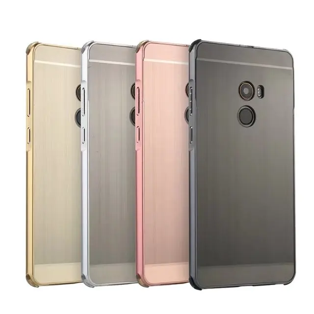 

Electroplating Aluminum Metal Bumper For Xiaomi 6 / Mix2 / note3 / Redmi NOTE 4X Case PC Back Cover Anti-Knock Phone Case