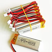 10 sztuk JST PH 2.0 2pin 3.7 V 700 mAh 702050 Litowo-polimerowa LiPo akumulator do Mp3 słuchawki PAD DVD bluetooth kamera