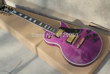 Factory Custom Musical Instrument High Quality LP Custom Purple Electric Guitar Golden Hardware Guitar In Stock Free Shipping
