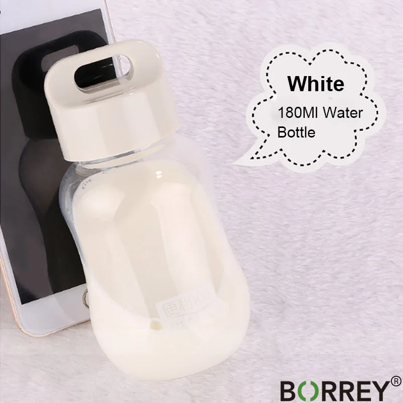 BORREY 180 мл пластиковая красочная бутылка для воды без бисфенола портативная школьная бутылка для воды для детей Милая мини-бутылка для воды - Цвет: White