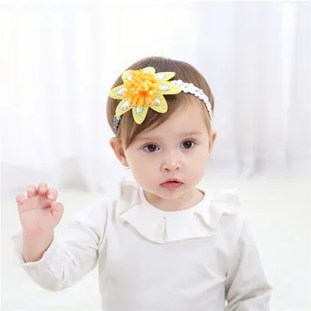 

Baby girl Headbands shiny Rhinestone Flower Hair Accessories For Girls Infant Hair Band baby headband
