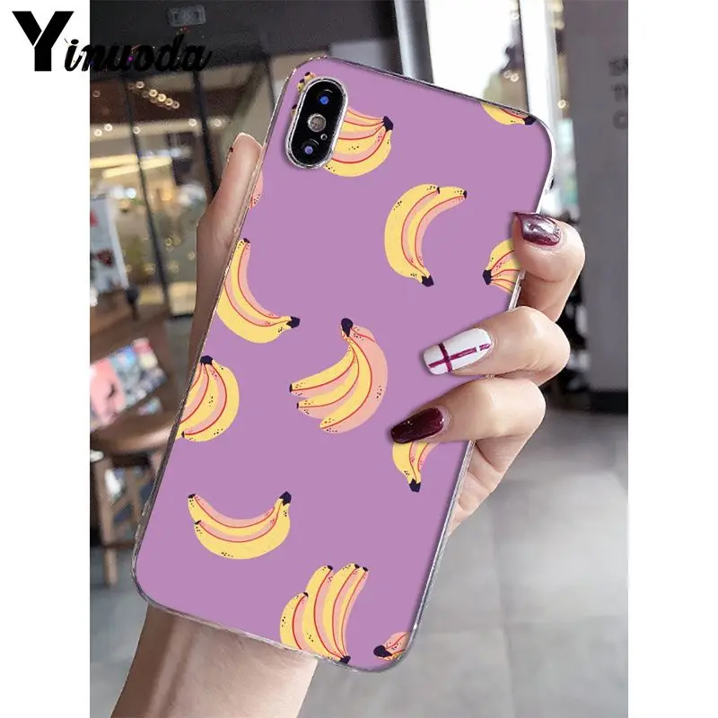 Yinuoda للاهتمام الفاكهة الموز TPU غطاء إطار هاتف محمول شل ل أبل فون 8 7 6 6 S زائد X XS ماكس 5 5 S SE XR الهواتف المحمولة