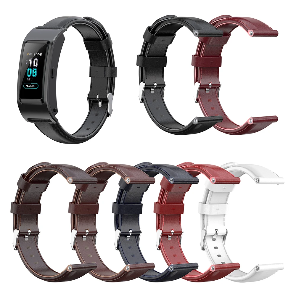 

For Huawei B5 WAX PAPER Bracelet Strap Smart Watchband Leather Wristband 18MM