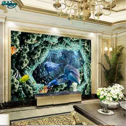 Beibehang Большой заказ обои 3D стерео аквариум Дельфин ТВ фон Гостиная Спальня настенные украшения