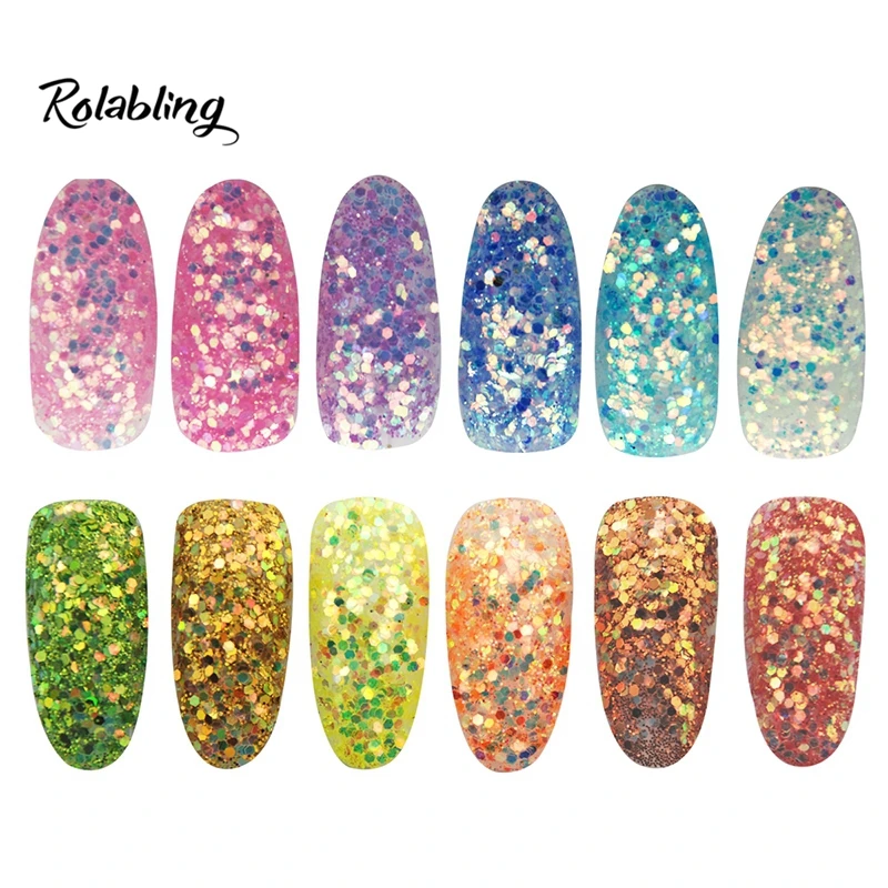

Rolabling Gloss Nail Glitter Powder Dust Pigment Powder Nail Art Manicure Decorations Nails Accessories Tool Beauty Nail Powder