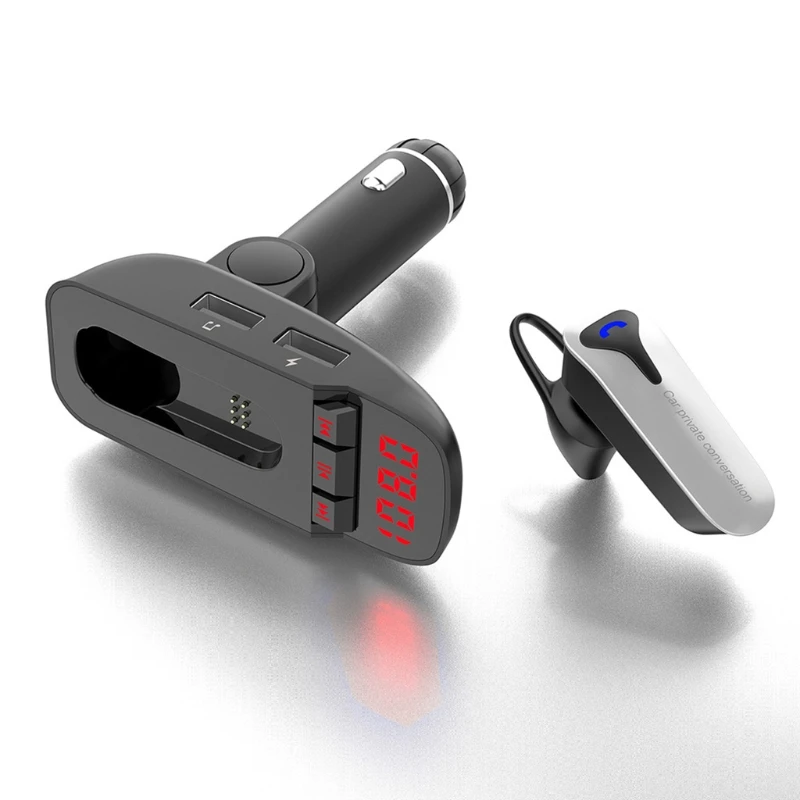 المزدوج USB 5 V/3.1A شاحن سيارة بلوتوث 4.2 سماعة FM الارسال MP3 لاعب مع Led عرض سيارة الهاتف شاحن