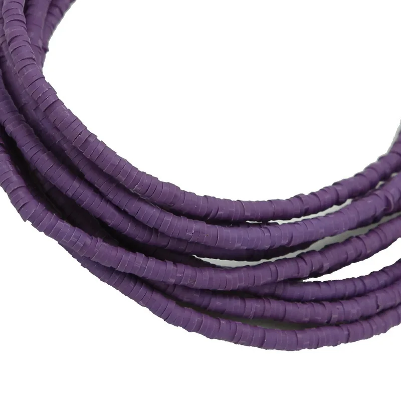 400 шт./лот, 3-6 мм, сделай сам, ювелирное изделие, полимерная глина, бусины, смешанные цвета и дизайн, браслет, аксессуар, Fimo Ломтики - Цвет: dark purple