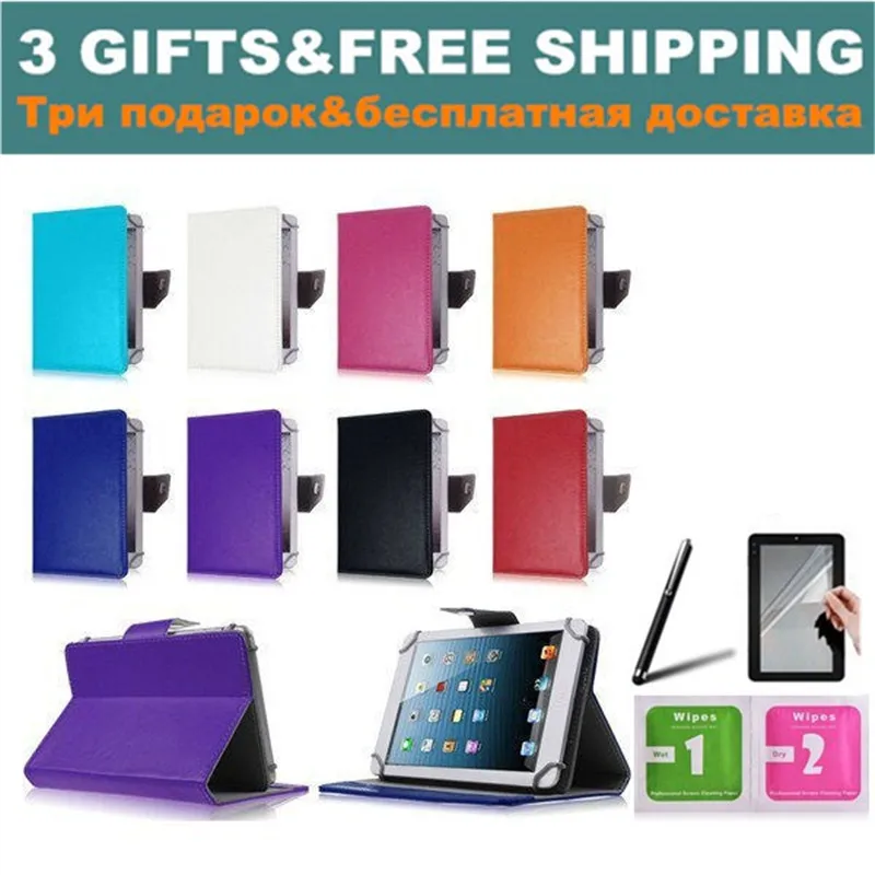 

3 Gift For Prestigio Wize 3761 3771 3G Tablet PC PMT3761/PMT3771_3G_C 10.1 inch Universal Cover Case NO CAMERA HOLE
