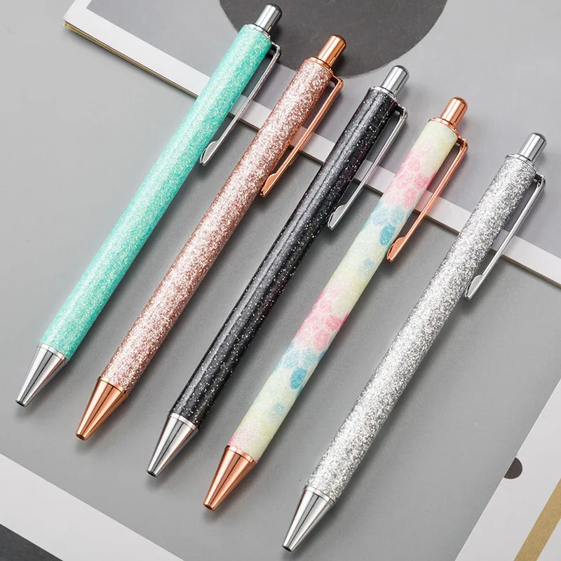 

50PCS/lot New Color Creative Gold Floating Ballpoint Pen Student Metal Signature Pen novelty pens for writing stationery
