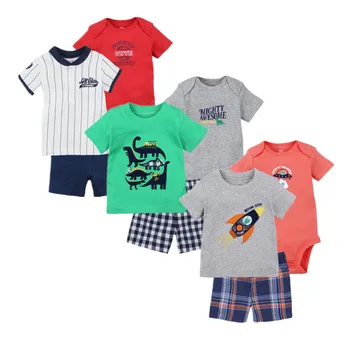 

Summer 2019 Baby boy clothes Short Sleeved t shirt + body + pant 3 pcs clothing set fashion Children clothing Vestido Infantil