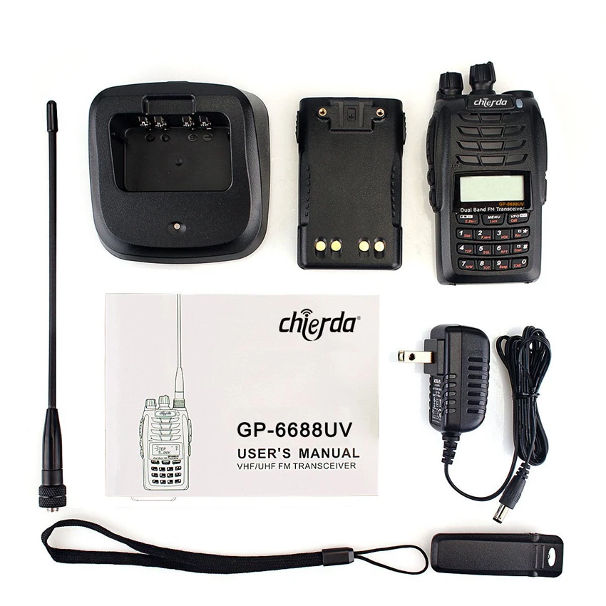 Новинка 2018 GP 6688UV Walkie Talkie с ретранслятором перекрестной полосы двухдиапазонное