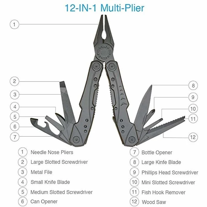 Многофункциональные плоскогубцы 13 в 1 Многоцелевой Карманный Набор инструментов с Ножи, нейлоновая оболочка, контейнер для таблеток и провода с несколькими дисковыми пилами для SurvivalHiking