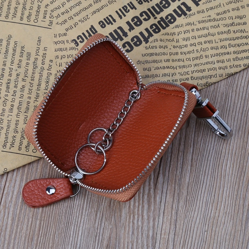 Мужской женский кожаный брелок для ключей Сумочка-портмоне сумка для ключей