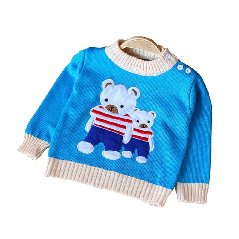 BibiCola baby girls boys clothes autumn winter wear warm cartoon sweaters children fashion outerwear bear sweater kids clothes