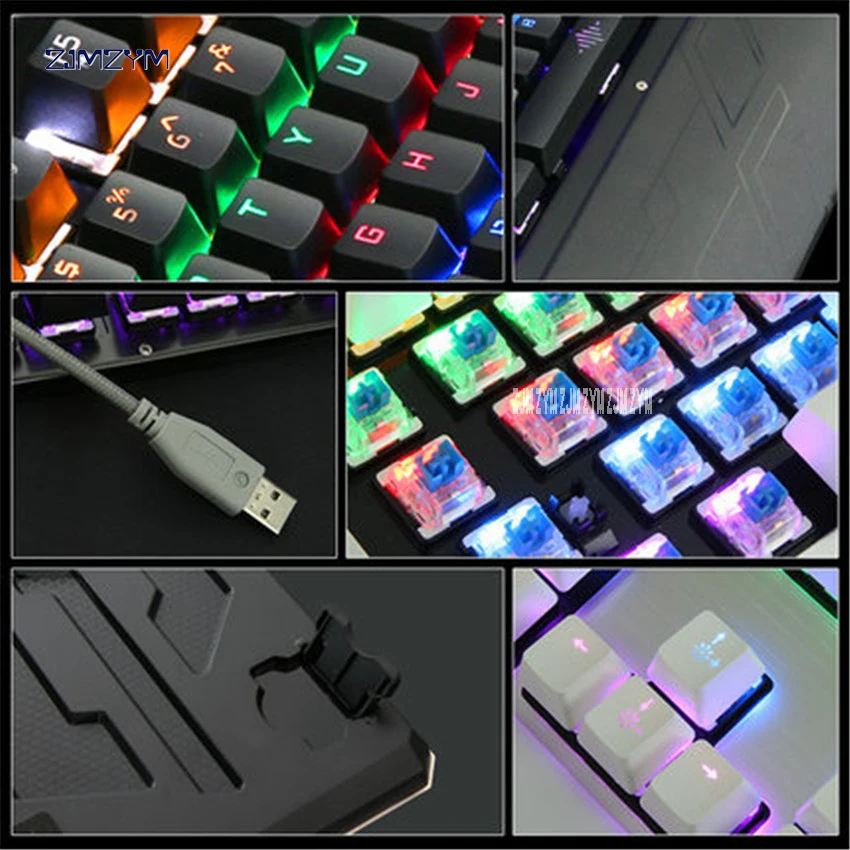 K26 S механическая клавиатура с проводным USB портом синий переключатель