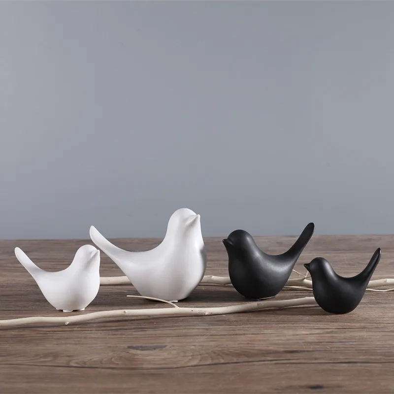 white concise ceramic cute bird figurines home decor ceramic wedding