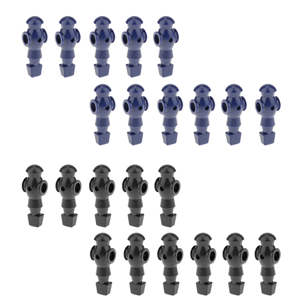 

Set of 22 Black Blue 5/8'' Foosball Man Table Guys Man Soccer Player Hard Plastic Replacement Part