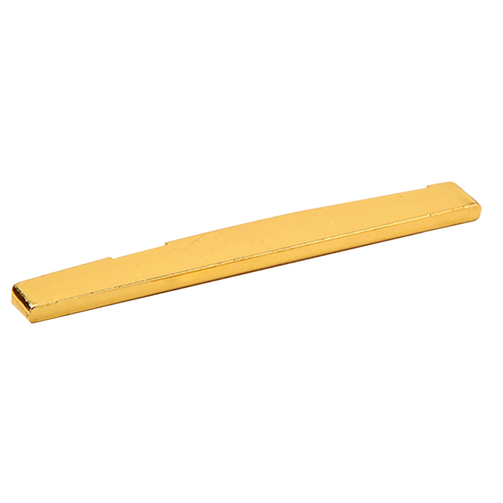 Tooyful Practical Slotted Copper Bridge Saddle 76mm for 6-strings Acoustic Guitar Replacement Part