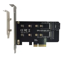 Adaptateur double PCIe M.2, SSD NVME, clé SATA B vers PCIe 3.0x4, convertisseur de carte de Support (2280, 2260, 2242, 2230)