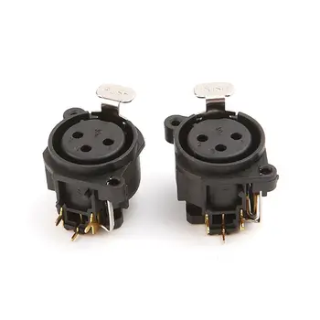 

2pcs 3-Pole XLR Female Jack Panel Mount Chassis Socket Connector For Mic Guitar