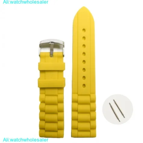 20mm Happy Yellow Silicone Jelly Rubber Unisex Watch Band Straps WB1002C20JB