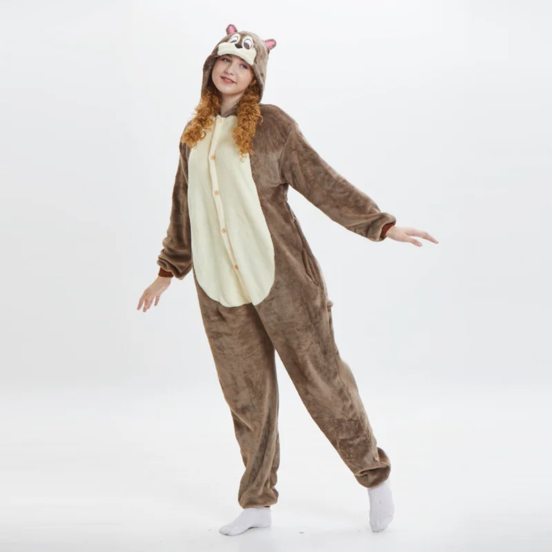 

flannel pyjama men women animal chipmunk Onesie pijama stitch pajamas couples Sleepwear autumn winter cartoon cartoon Siamese